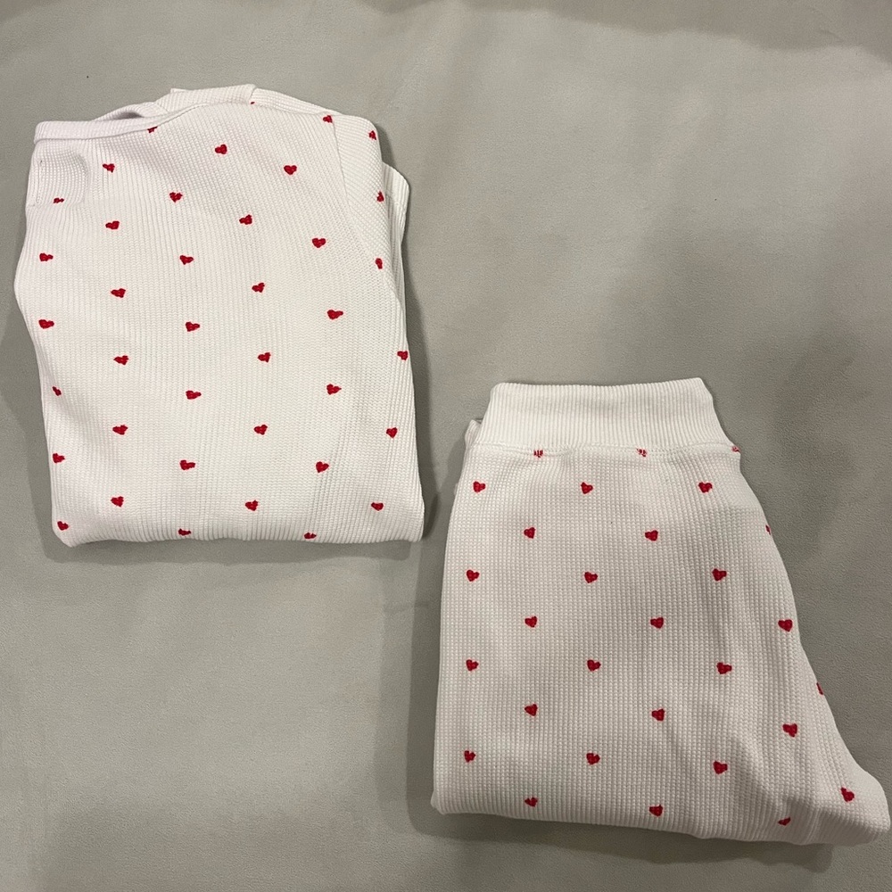 Revolve Plush Thermal Heart Pajamas